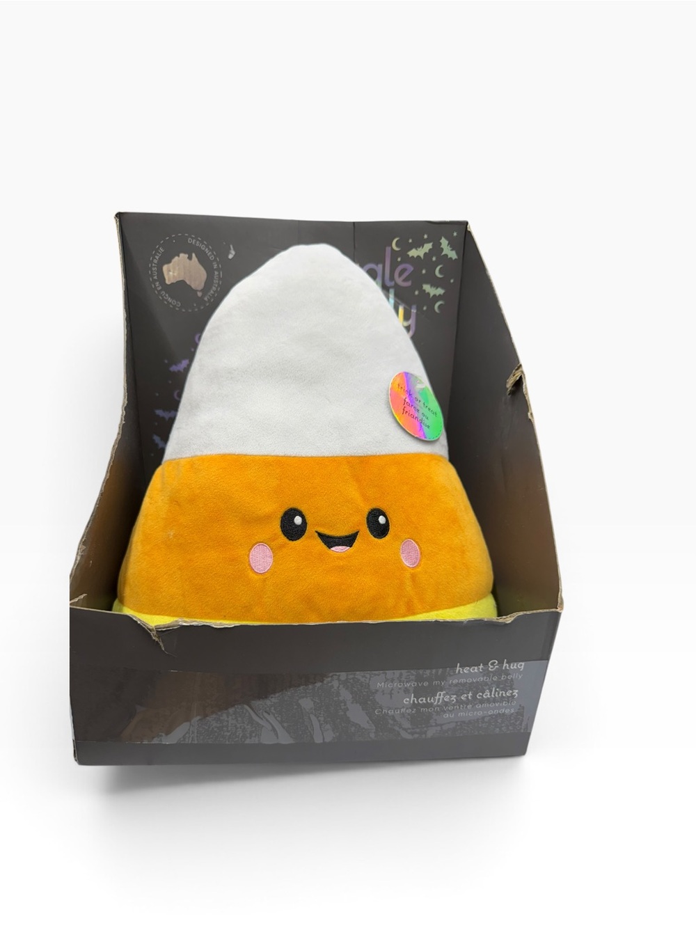 RARE Snuggle Buddy Candy Corn Heat & Hug Microwavable Plush Halloween NIB